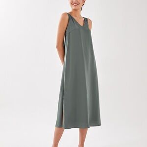 Love Bonito Dark Green Silky Slip Midi